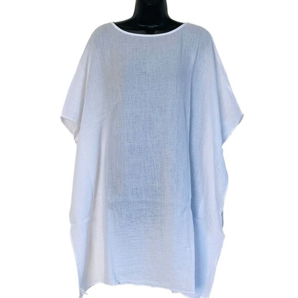 Andie White Magdalena Cotton Crinkle Gauze Kaftan Sz S/M NWT - Picture 11 of 12